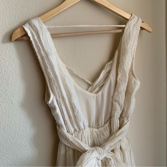 Lush Elegant Cream Wrap Maxi Dress - Picture 6 of 9